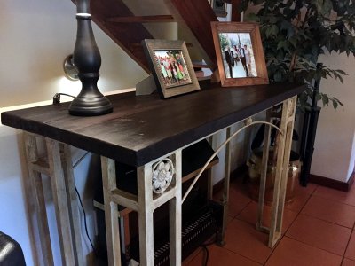 Makeover of glass top server, Painted & stained to client requirements (After)